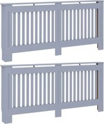 vidaXL Capac pentru radiator 2 pcs Gri 172 x 19 x 81,5cm Lemn compozit