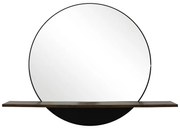 Oglinda cu raft Salmin, Pako World, Negru, 80x10x60 cm