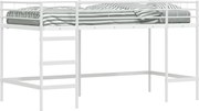 vidaXL Cadru de pat supraetajat pentru copii Alb 79,5 x 200 cm Oțel