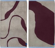 Prosoape burgundy/grej 2 buc. din bumbac organic din frotir 50x90 cm Nova Arte – Mette Ditmer Denmark