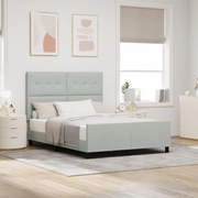 vidaXL Cadru de pat cu headboard Gri deschis 140 x 190 cm Catifea