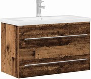 vidaXL Dulap pentru Chiuveta de Baie Lemn Vechi 80 x 38,5 x 48 cm