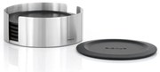 Coasters negre/argintii cu suport 6 buc. din silicon Lareto – Blomus