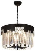 Candelabru cu lanț CRYSTALLINE 6xE27/40W/230V negru