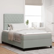 vidaXL Pat cu arcuri cu saltea Gri deschis 120 x 200 cm Catifea