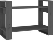 vidaXL Bibliotecă/Separator cameră, gri, 80x35x56,5 cm, lemn masiv pin