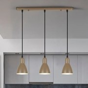 Lustra cu 3 pendule metalice maro satinat Afra