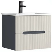 Trent 60 dulap de baie inferior cu chiuvetă ceramică (2 sertare) gri antracit-alb