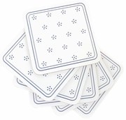 Suport de cană din plută Flori alb, 10 x 10 cm , set de 6 buc.