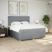 vidaXL Pat continental, gri deschis, 180x200 cm, material textil