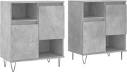 vidaXL Servante, 2 piese, gri beton, lemn prelucrat