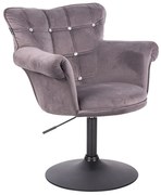 HR804CN Scaun Catifea Grafit cu Bază Neagră