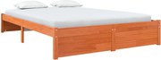 vidaXL Cadru de pat Maroniu cerat 140 x 200 cm Lemn de pin masiv