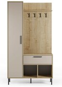 Set pentru hol crem/în culoare naturală cu aspect de lemn de stejar 108x195x35 cm Heidy – Marckeric