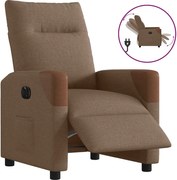 vidaXL Fotoliu rabatabil electric, maro, material textil