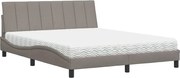 vidaXL Pat cu saltea, Hanko, gri taupe, 160x200 cm material textil