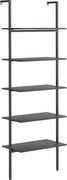 vidaXL Raft înclinat, cu 5 niveluri, negru, 64x35x185 cm