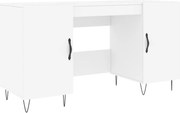 vidaXL Birou, alb, 140x50x75 cm, lemn compozit