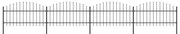vidaXL Gard de grădină cu vârf tip suliță din oțel 714,5x125 cm, negru