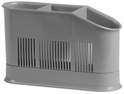 Scurgator tacamuri, 3 compartimente, gri, Asca