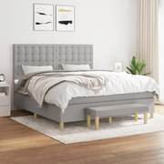 vidaXL Pat continental, gri deschis, 180x200 cm, material textil