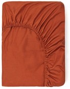 Cearșaf elastic din bumbac Good Morning, 160 x 200 cm, portocaliu închis