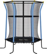 HOMCOM Trambulină Elastică pentru Copii 3-10 Ani cu Intrare cu Fermoar și Țevi Căptușite, Ø163,5x190 cm, Albastru | Aosom Romania