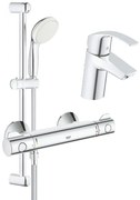 Pachet: Baterie cabina dus Grohe Grohtherm 800,set dus inclus-34565001+Baterie lavoar Grohe Eurosmart marimea S-33265002