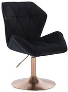 HR212N Scaun Negru cu Bază Aurie