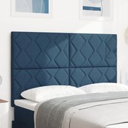 vidaXL Tăblie din Țesătură Geometric Manual albastru 140 cm țesătură