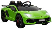 HOMCOM Masina Electrica pentru Copii, Automobil Lamborghini Aventador cu Telecomanda, Faruri LED, Muzica, Varsta 3-8 Ani, Verde | Aosom Romania