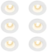 Set de 6 spoturi încastrate albe 13 cm rotunde - Gypsy Stucco