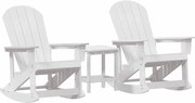 vidaXL Set de lounge pentru grădină 3 pcs Alb HDPE