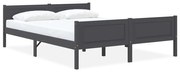 vidaXL Cadru de pat, gri, 120x200 cm, lemn masiv de pin