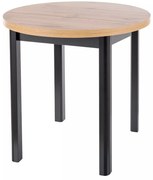 Masa rotunda Adam stejar artizan/negru ø80 cm