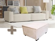 Canapea extensibila cu trei locuri si taburet SMART SET, crem