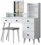 Masa de toaletă Bela White cu scaun