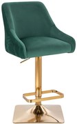 HR920KW Scaun Verde din Catifea cu Bază Aurie