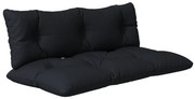 Outsunny Perne pentru Sezut si Spatar de Exterior pentru Paleti, Set de 2 Perne Hidrofobe, Confortabile, Negru | Aosom Romania