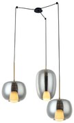 Lustra cu 3 Pendule, Sticla, Fumuriu, 3XG9 Pendant