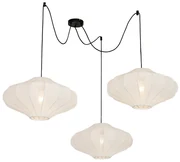 Lampa suspendată inteligentă albă 50cm 3 lumini incl. 3 Wifi G95 - Plu