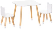 HOMCOM Set de Masă și Scaun din Lemn pentru Copii, Masă de Activități pentru Copii cu Vârsta de 3+ ani, 56x56x50 cm, Gri | Aosom Romania