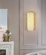 Aplică LED Auriu cu Cristale – 10W, 2 Surse, 3 Tipuri de Lumină, 32×12×13 cm