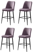 Set de scaune de bar Vento Lilac and Black, 4 buc., 4 buc