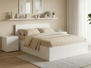 Pat dublu Culoare alb, SOFIA 180 x 200 cm Saltele: Cu saltele Sommera 18 cm, Somiera pat: Cu lamele curbate