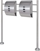 vidaXL Cutie poștală dublă pe suport din oțel inoxidabil