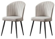 Set de scaune de sufragerie Rubi Cream and Black,2 buc.