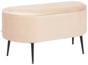 Bancă cu spațiu de depozitare Solaro catifea bej