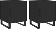 vidaXL Noptiere, 2 buc., negru, 40x40x50 cm, lemn compozit