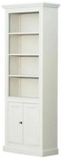 Biblioteca, alba, din lemn masiv, L78 cm, aspect vintage, Portland
